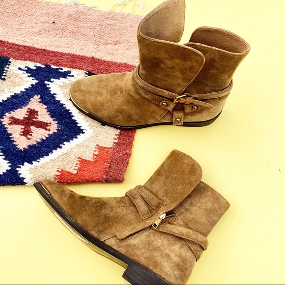 UGG New suede booties NWT buckle ankle boot kelby brown zip